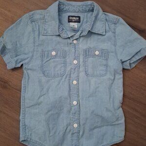 Toddler Boy's short sleeve denim button up